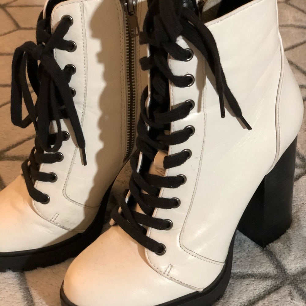 White Steve Madden boot heels